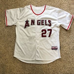Mike Trout Angels White Jersey Majestic Authentic